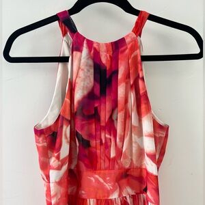 Colorful Eliza J floral maxi dress with tie back neckline